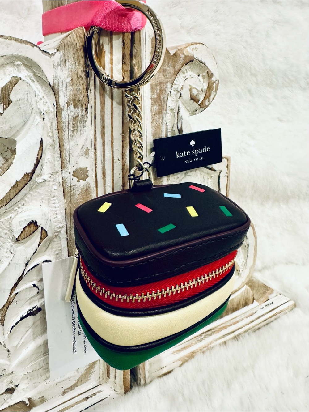 Kate Spade Dolci 3D Rainbow Cookie Coin Purse novelty KC690 NWT